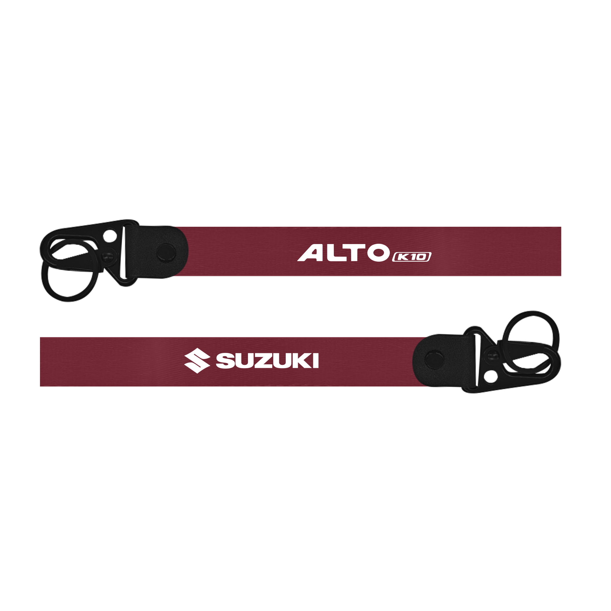 Car keychain for Suzuki Alto K10 heavy-duty custom fabric keychain with metal hook