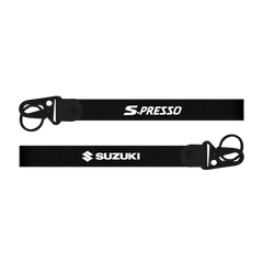 Car keychain for Suzuki S-Presso custom fabric lanyard strap with heavy-duty metal hook