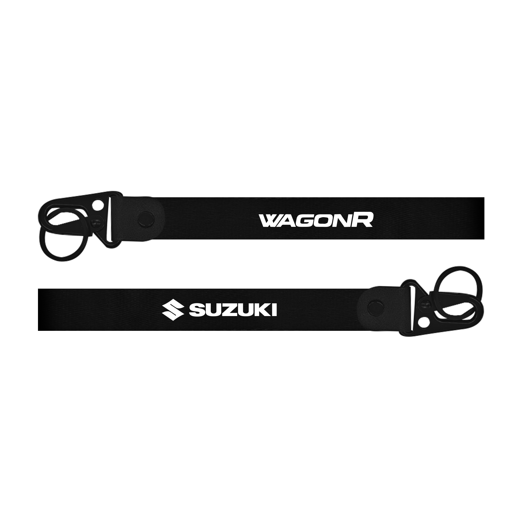 Car keychain for Suzuki WagonR custom fabric lanyard strap with heavy-duty metal hook