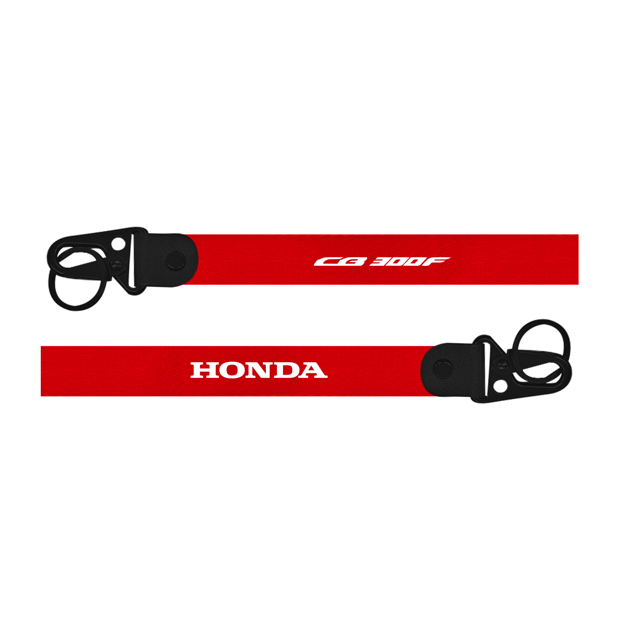 Red lanyard with 'Honda' and 'CB 300F' text on a white background