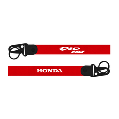Red lanyard with 'Dio 110' and 'Honda' branding on a white background