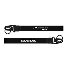 Two black keychains with 'Honda' and 'Activa 125' branding on a white background.