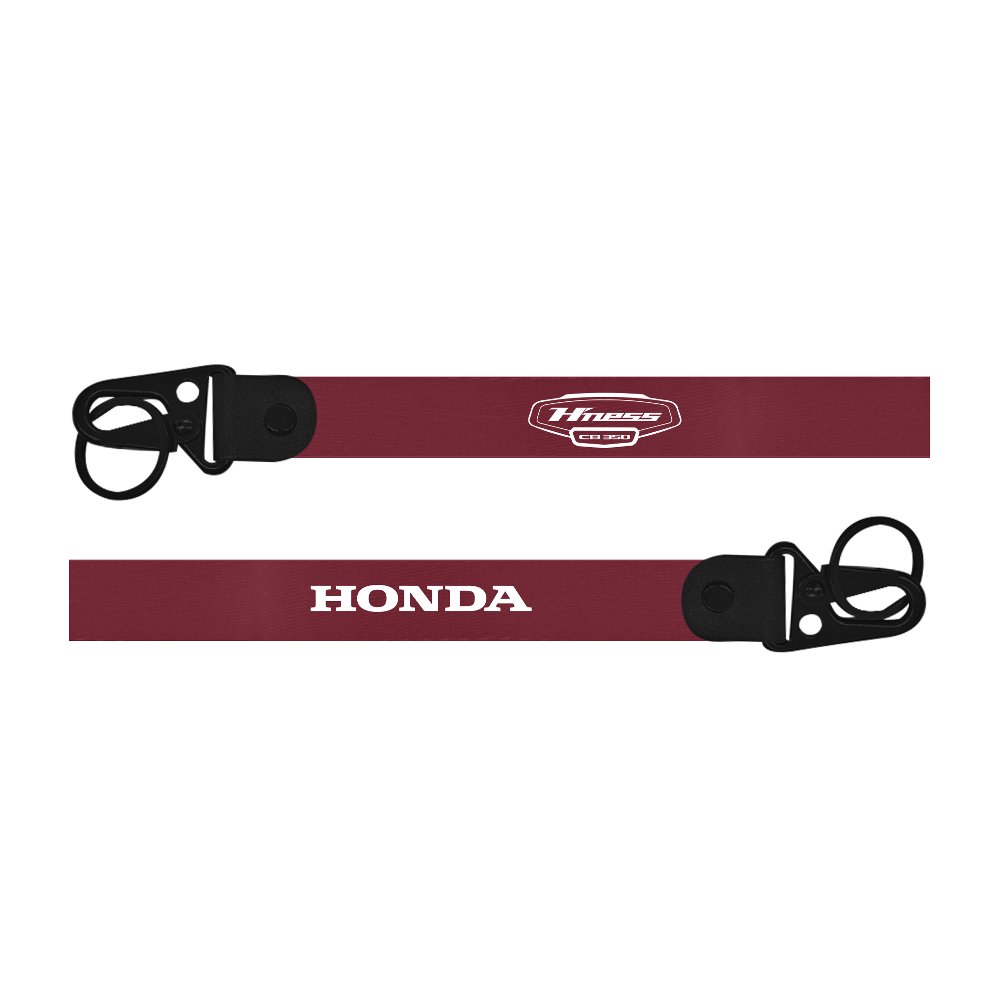 Maroon lanyard with 'Husqvarna' and 'Honda' branding on a white background