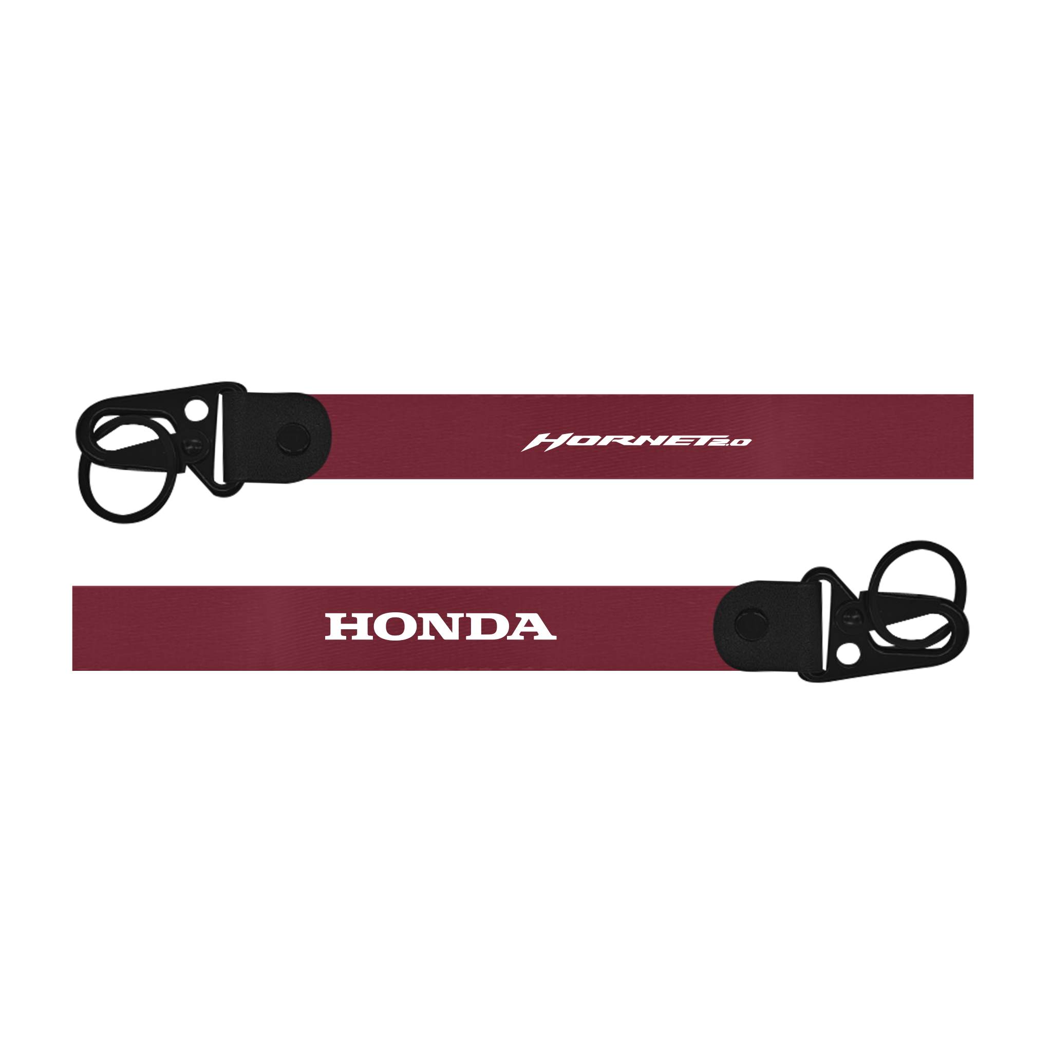 Red lanyard with 'Honda' and 'Hornet' text on a white background