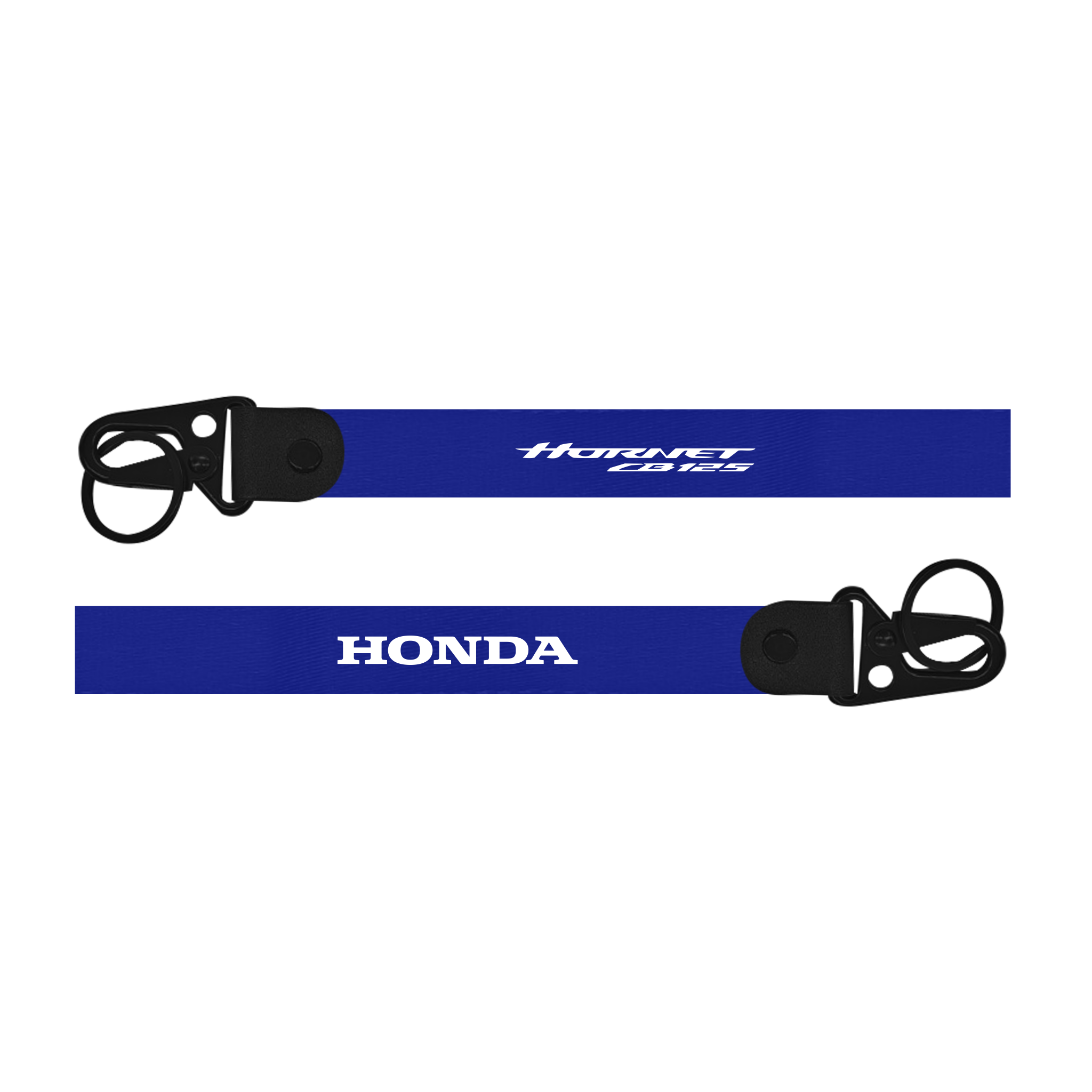 Blue lanyard with 'Honda' and 'Harley-Davidson' logos on a white background