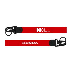 Red lanyard with 'NX200' and 'Honda' branding on a white background