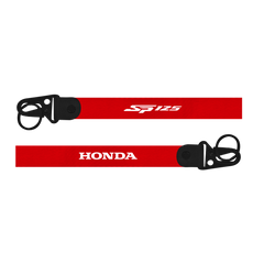 Red lanyard with 'Spitz' and 'Honda' logos on a white background