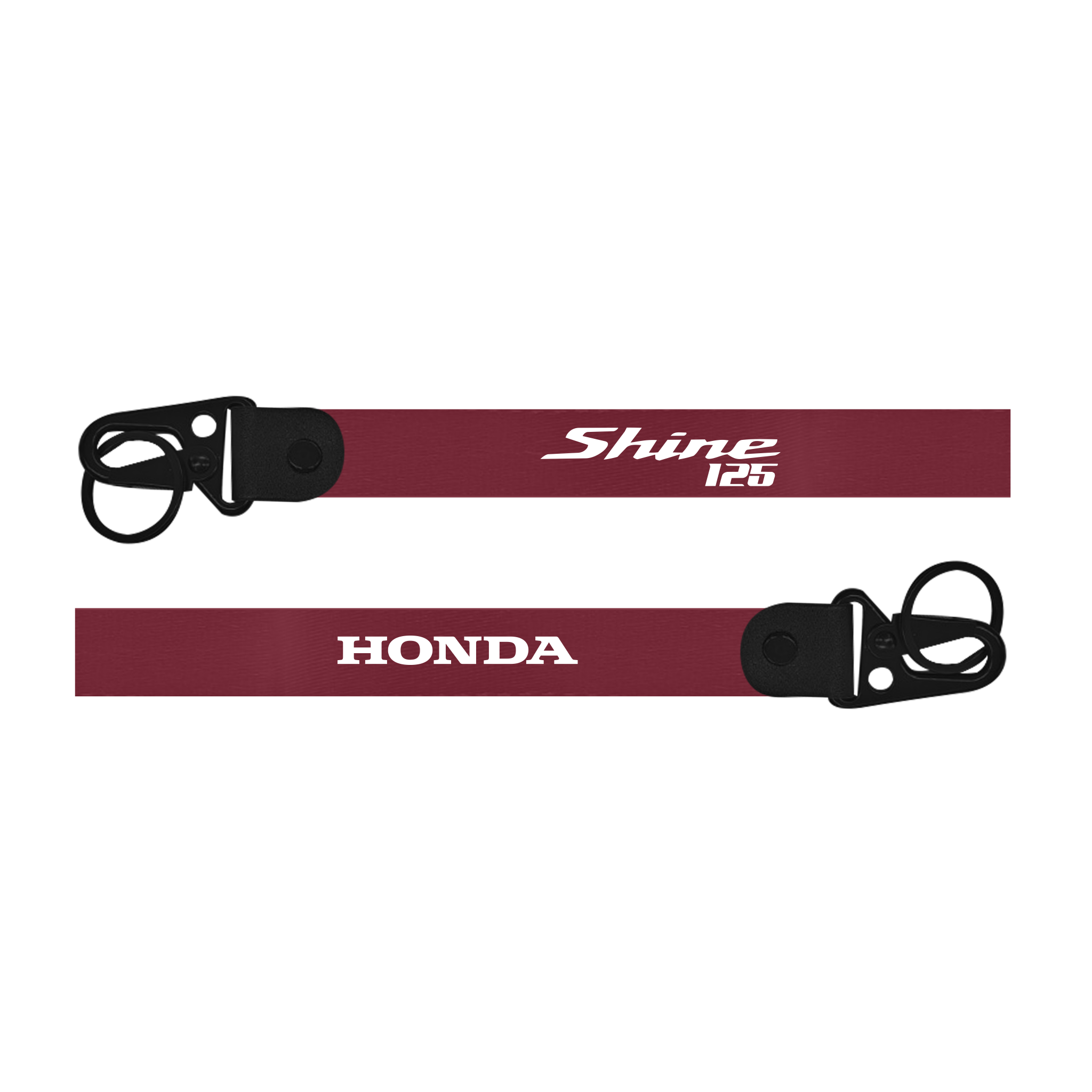 Maroon lanyard with 'Shine 125' and 'Honda' branding on a white background