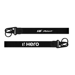 Two black lanyards with 'Hero' branding on a white background