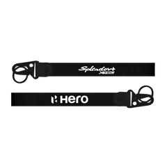 Two black straps with 'Splendor X' and 'Hero' branding on a white background