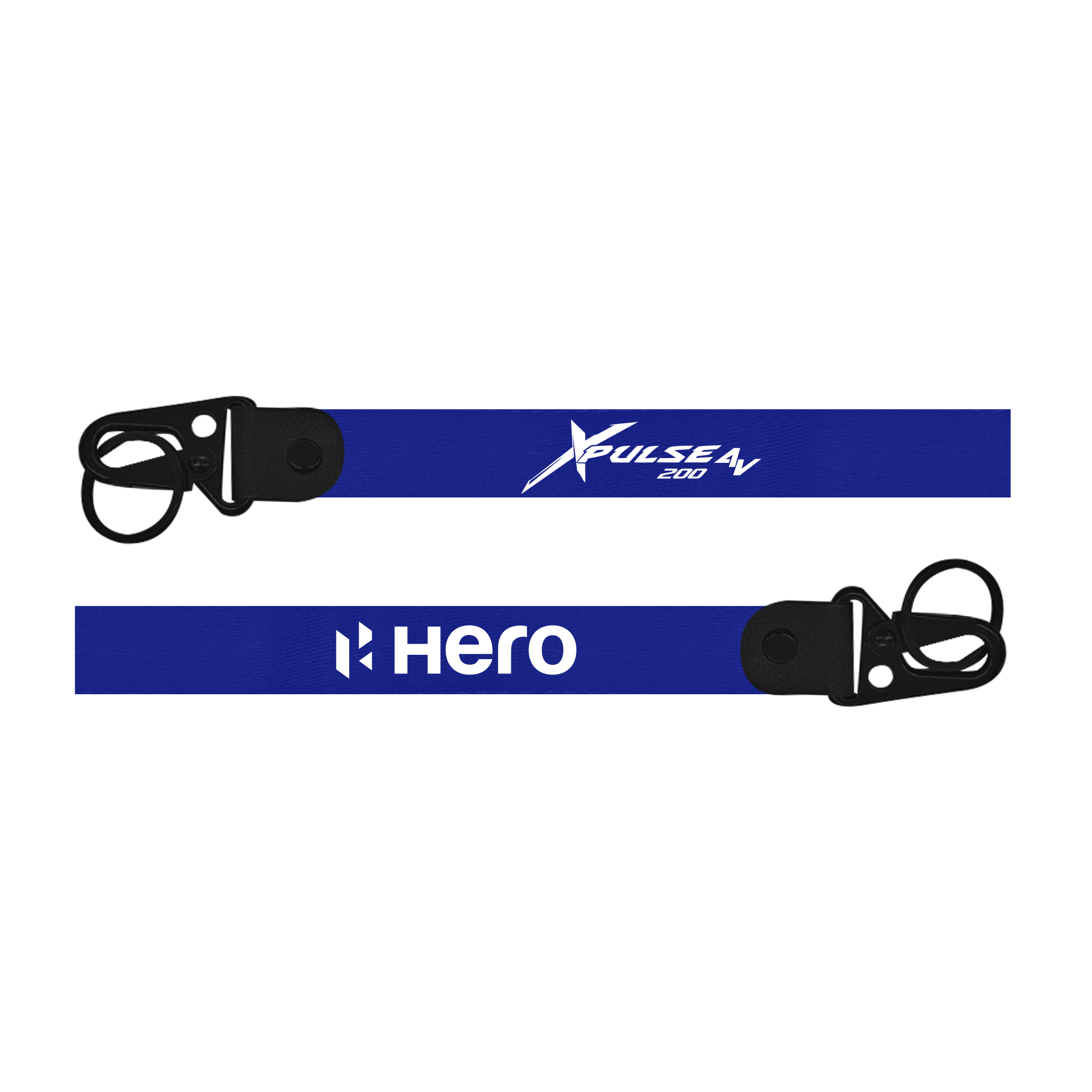 Two blue lanyards with 'Xpulse' and 'Hero' branding on a white background