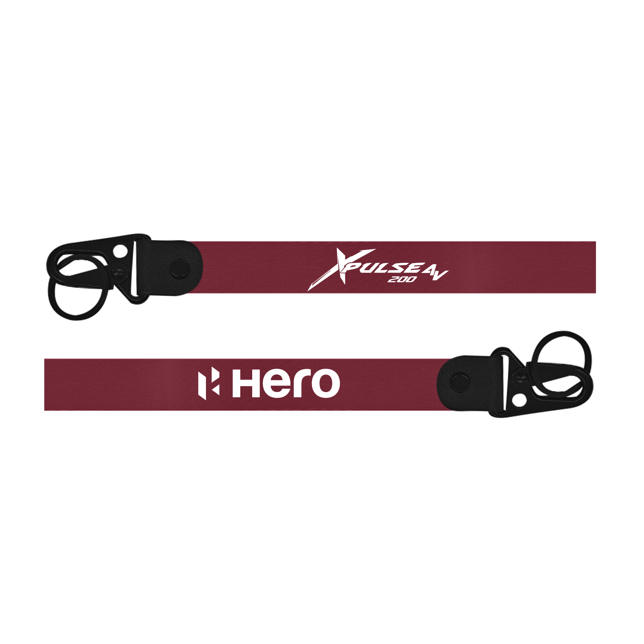 Two maroon lanyards with 'Xpulsion' and 'Hero' branding on a white background
