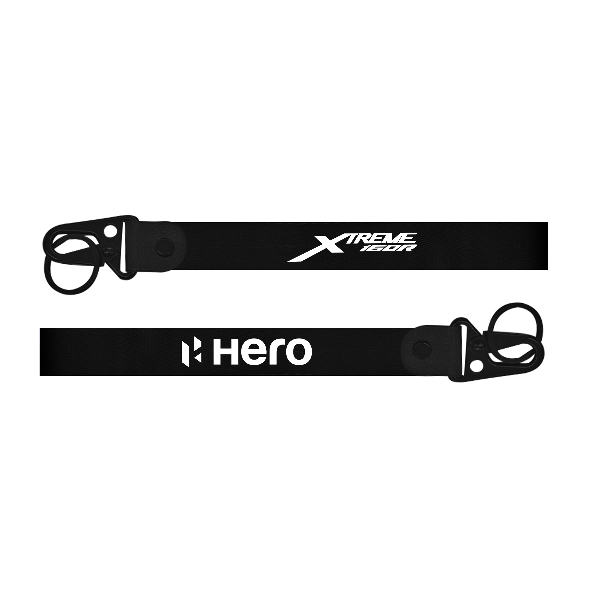 Two black straps with 'Xtreme 160' and 'Hero' branding on a white background