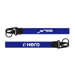 Two blue lanyards with 'Xtreme' and 'Hero' branding on a white background