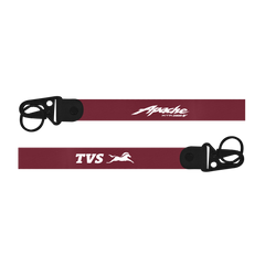 Maroon lanyard with 'Apache' and 'TVS' logos on a white background
