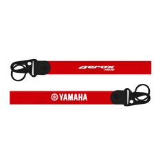Two red lanyards with 'aerox 125' and 'Yamaha' branding on a white background.