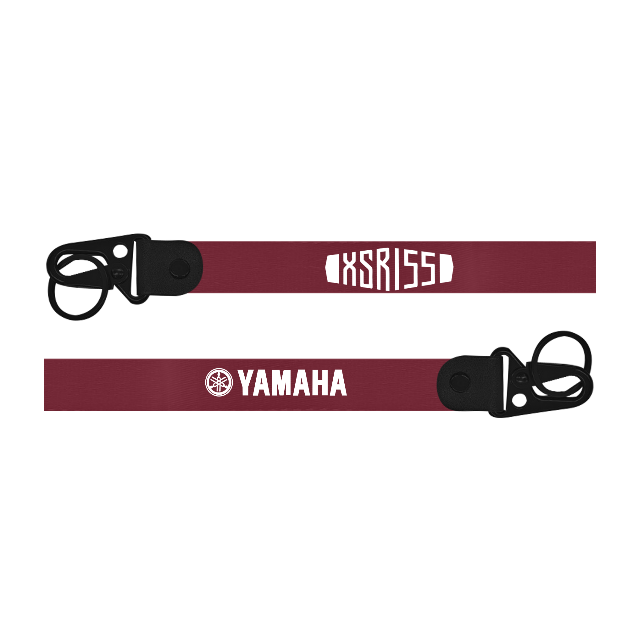 Two red lanyards with 'Yamaha' and 'XSR155' branding on a white background