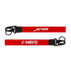 Two red straps with 'Xtreme' and 'Hero' branding on a white background