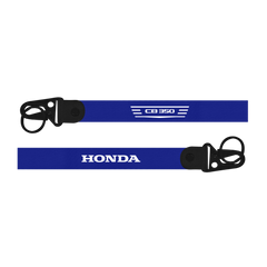 Two blue lanyards with 'CB 350' and 'Honda' branding on a white background.
