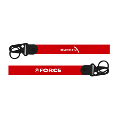 Red lanyard with 'Gurkha' and 'Force' branding on a white background