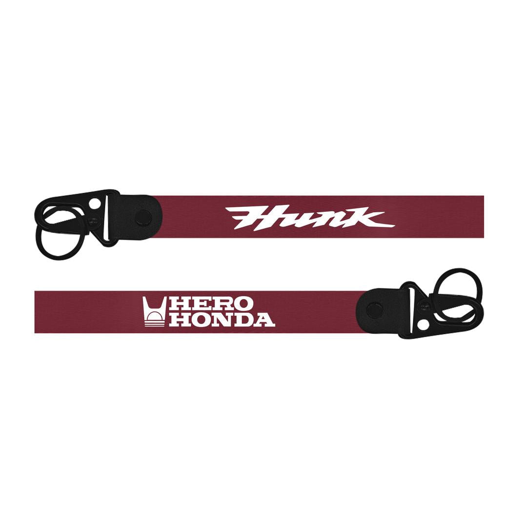 Hero Honda Hunk Keychain Two lanyards with 'Hunk' and 'Hero Honda' branding on a white background