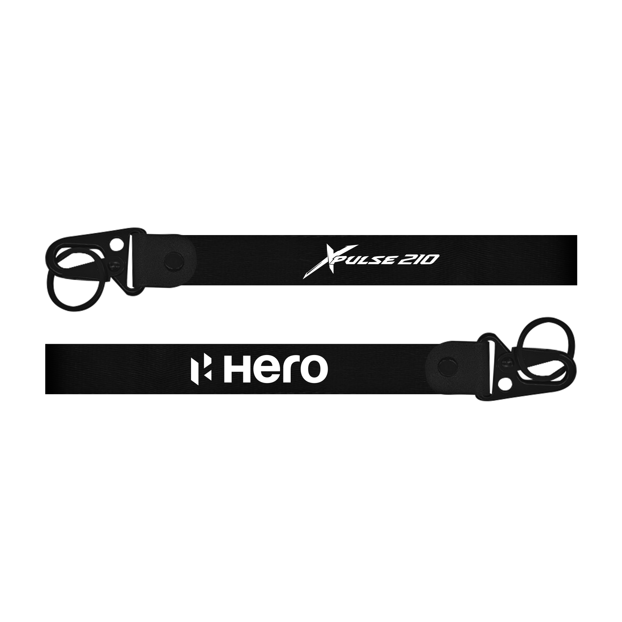 keychain Two black straps with 'Xpulse 210' and 'Hero' branding on a white background