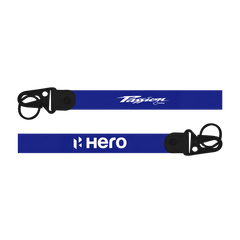 blue keychain lanyards with 'Passion plus' and 'Hero' branding on a white background