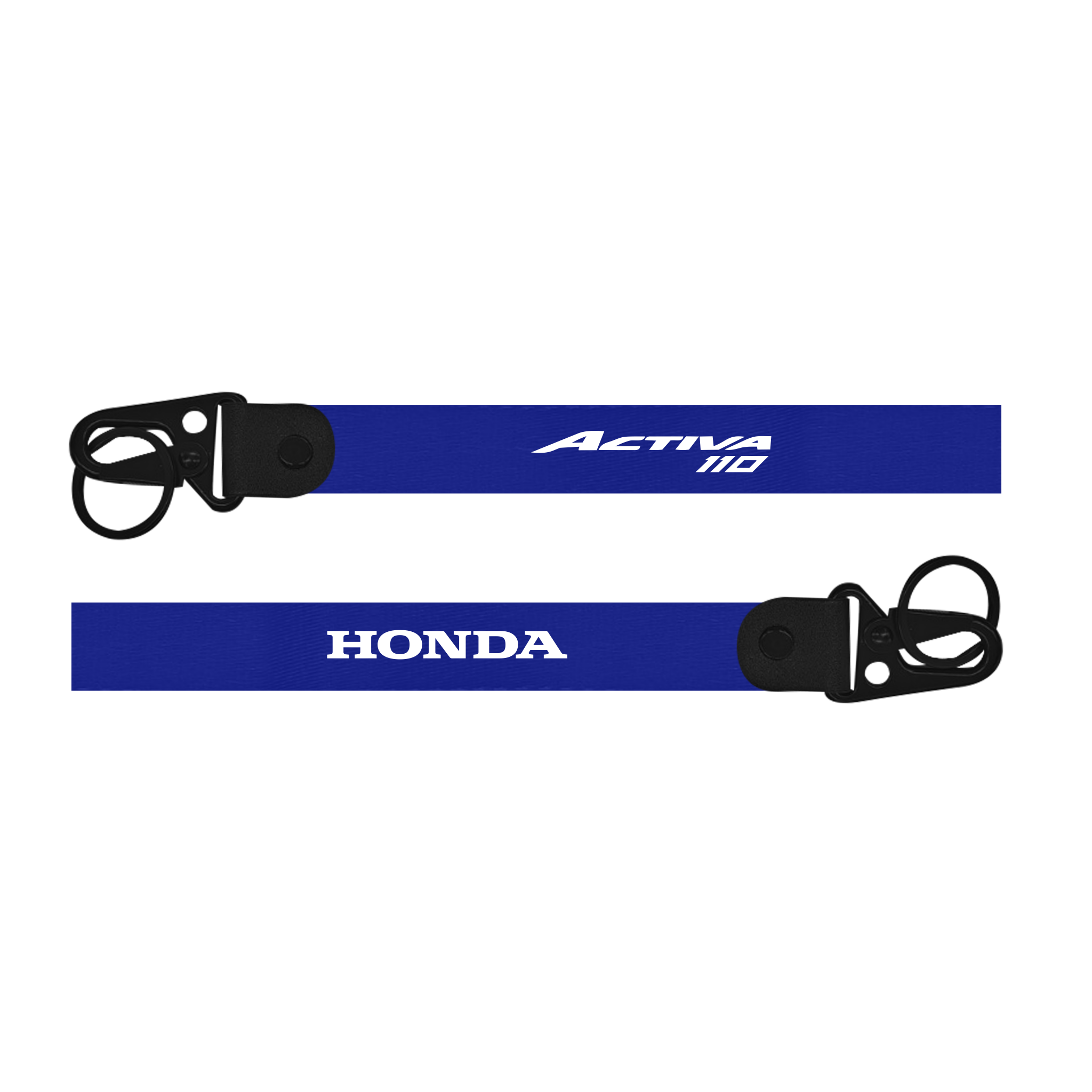 Honda Activa 110 custom fabric scooter keychain lanyard strap blue lanyards with 'Activa 110' and 'Honda' branding on a white background.