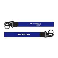Two blue lanyards Honda Activa 125 custom fabric scooter keychain lanyard with 'Honda' and 'Activa 125' branding on a white background.