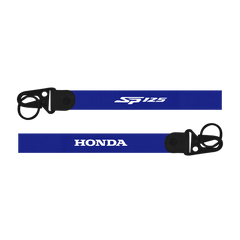 Honda SP 125 custom fabric bike keychain lanyard strap blue lanyards with 'SP125' and 'Honda' branding on a white background