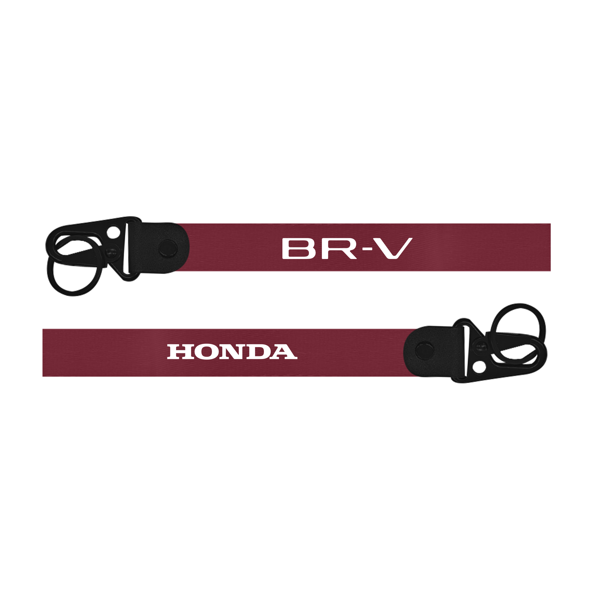 Maroon lanyard with 'BR-V' and 'Honda' text on a white background