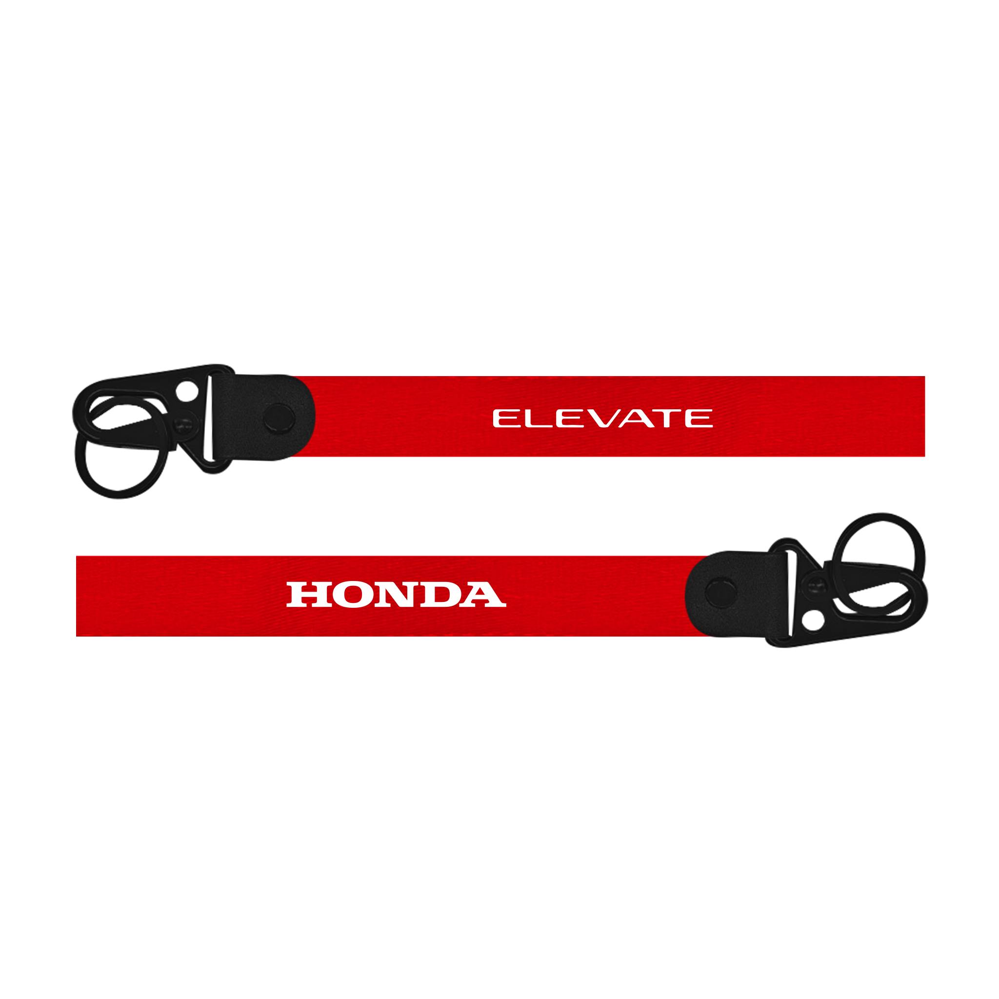 Red lanyard with 'Elevate' and 'Honda' branding on a white background