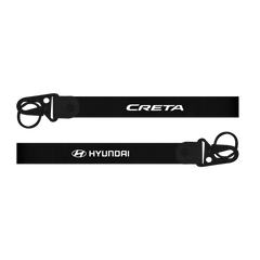 Black lanyard with 'CRETA' and 'Hyundai' branding on a white background