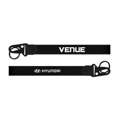 Black lanyard with 'Venue' and Hyundai logo on a white background