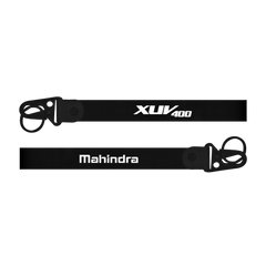 Two black lanyards with 'XUV400' and 'Mahindra' branding on a white background