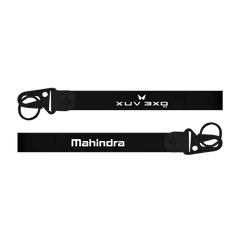 Two black lanyards with 'XUV 300' and 'Mahindra' branding on a white background.