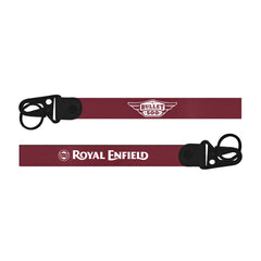 Two maroon lanyards with 'Royal Enfield' branding on a white background