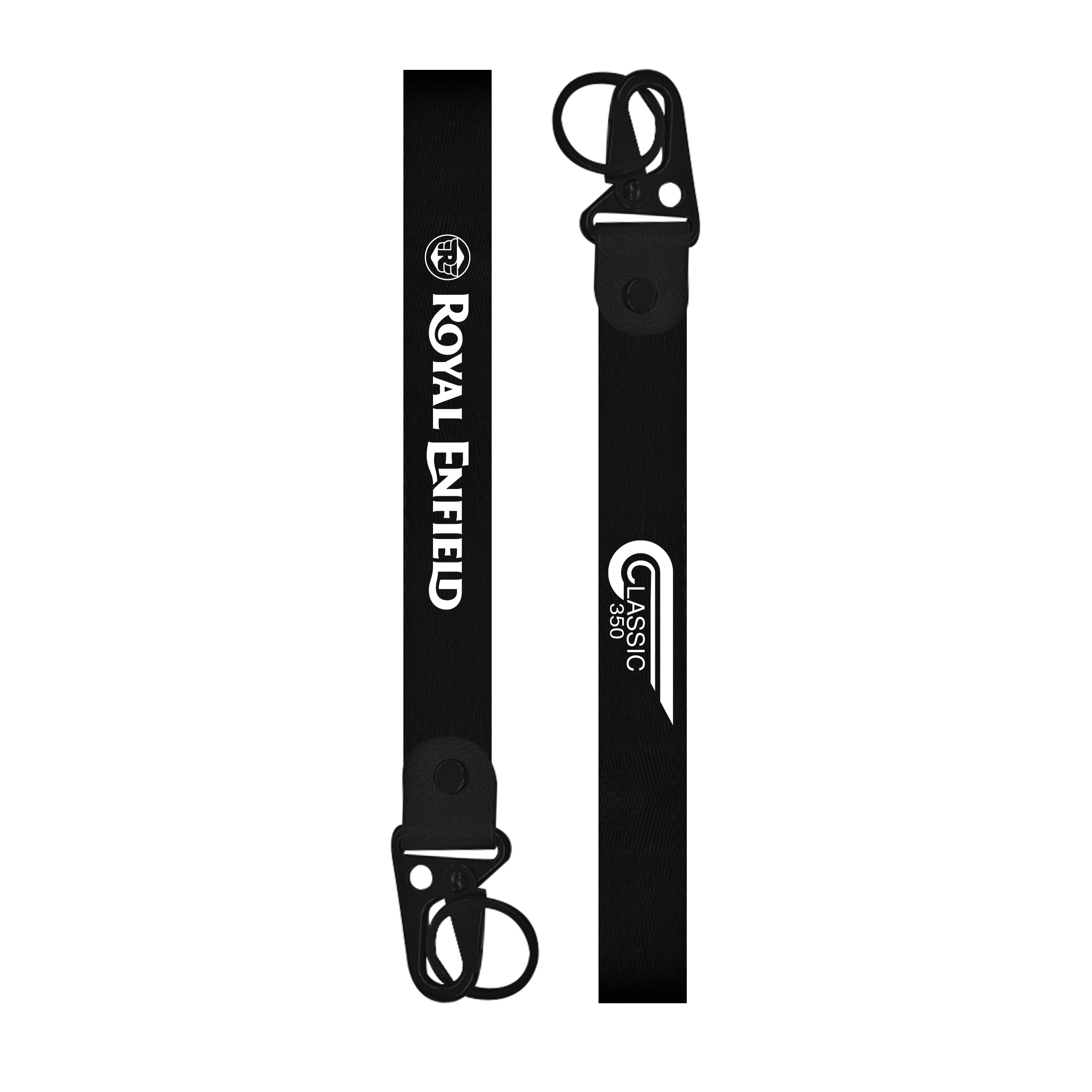 black Royal Enfield Classic 350 custom bike keychain lanyard strap vertical