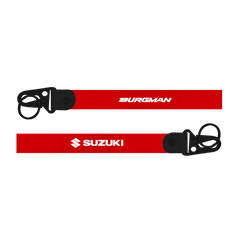 Suzuki Burgman custom scooter keychain lanyard strap red