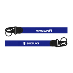 Two blue lanyards with 'Wagonr' and 'Suzuki' logos on a white background