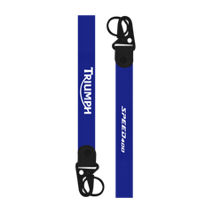 Triumph Speed 400 custom fabric bike keychain lanyard strap blue back