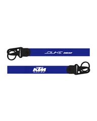 Blue lanyard with KTM Racing logo on a white background