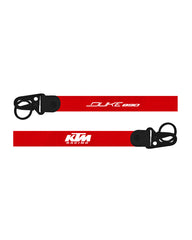 Red lanyard with KTM Racing logo on a white background