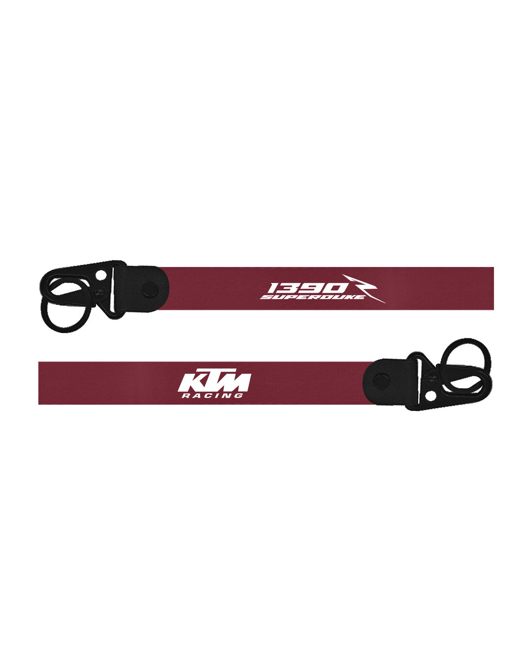 Maroon lanyard with KTM Racing logo on a white background