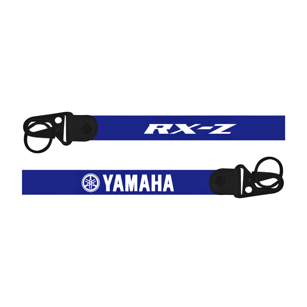 Two blue straps with 'RX-1' and 'Yamaha' branding on a white background
