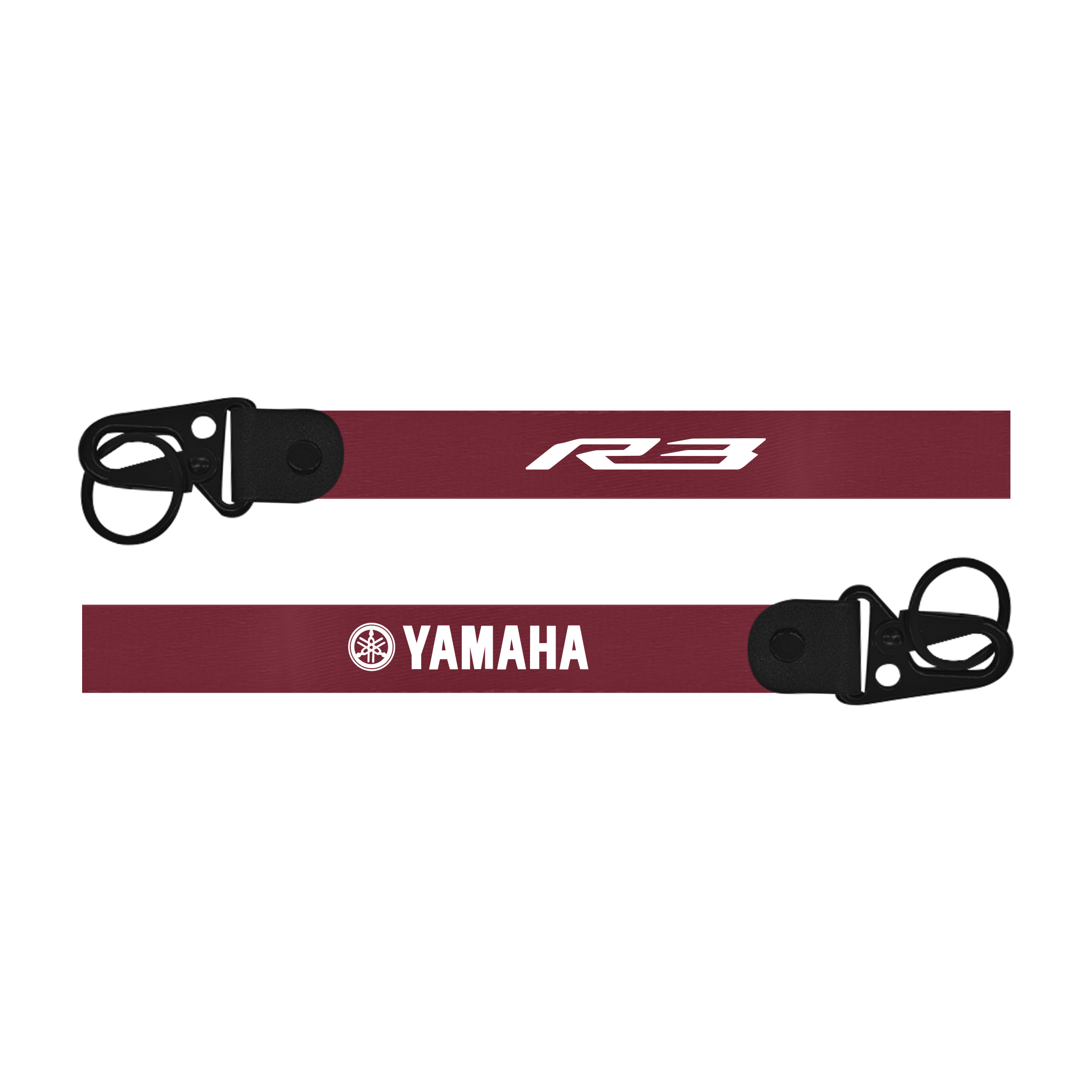 Yamaha R3 custom fabric bike keychain lanyard strap marron