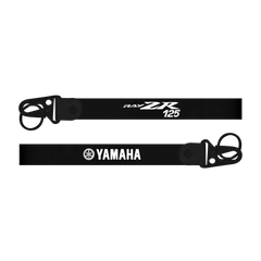 Two black straps with 'RAYZR 125' and 'YAMAHA' branding on a white background.