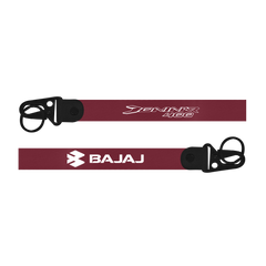 Maroon lanyard with 'Bajaj' and 'Jenny 400' branding on a white background