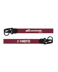 Two maroon lanyards with black ends and visible branding on a white background