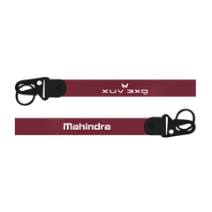 Maroon lanyard with 'XUV 300' and 'Mahindra' branding on a white background